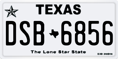 TX license plate DSB6856