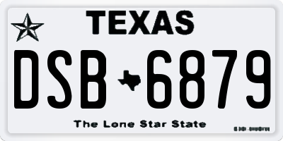 TX license plate DSB6879