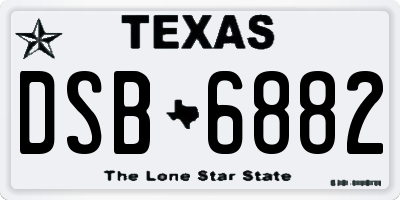 TX license plate DSB6882