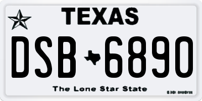 TX license plate DSB6890