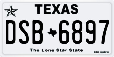 TX license plate DSB6897