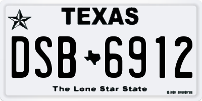 TX license plate DSB6912