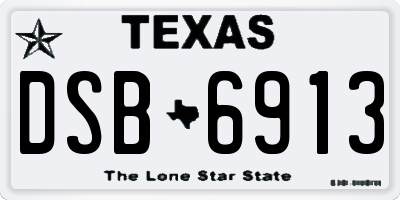 TX license plate DSB6913