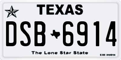 TX license plate DSB6914