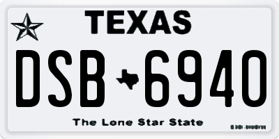 TX license plate DSB6940
