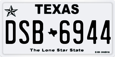 TX license plate DSB6944