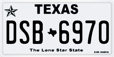 TX license plate DSB6970