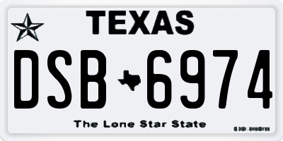 TX license plate DSB6974