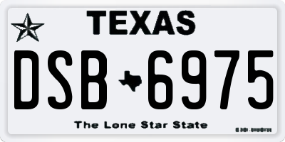TX license plate DSB6975
