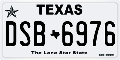 TX license plate DSB6976