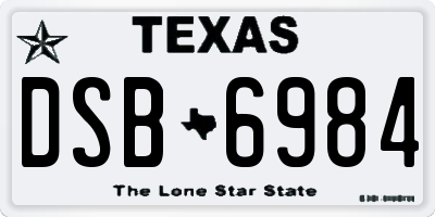 TX license plate DSB6984