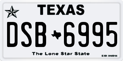 TX license plate DSB6995
