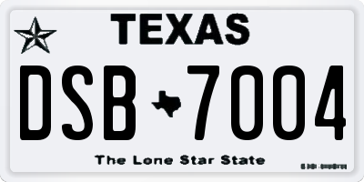 TX license plate DSB7004