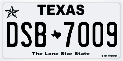 TX license plate DSB7009