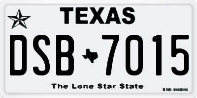 TX license plate DSB7015