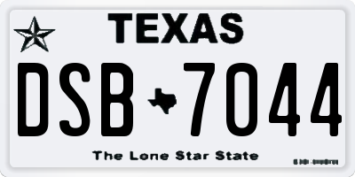 TX license plate DSB7044
