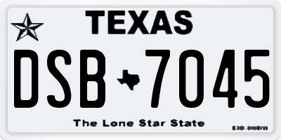 TX license plate DSB7045