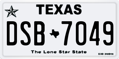 TX license plate DSB7049