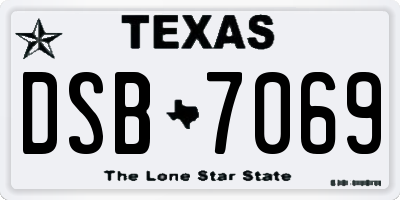 TX license plate DSB7069