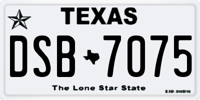 TX license plate DSB7075