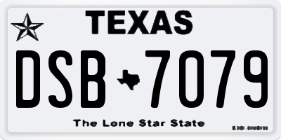 TX license plate DSB7079