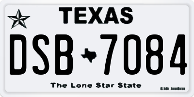 TX license plate DSB7084