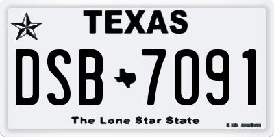 TX license plate DSB7091