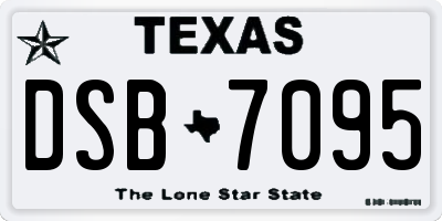 TX license plate DSB7095