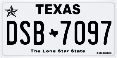 TX license plate DSB7097