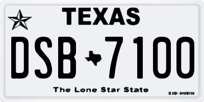 TX license plate DSB7100