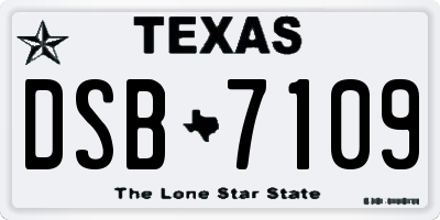 TX license plate DSB7109