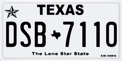 TX license plate DSB7110