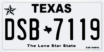 TX license plate DSB7119