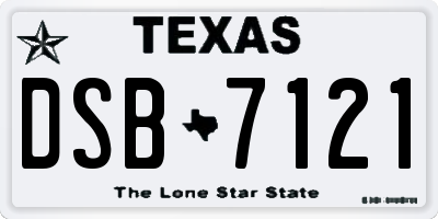 TX license plate DSB7121