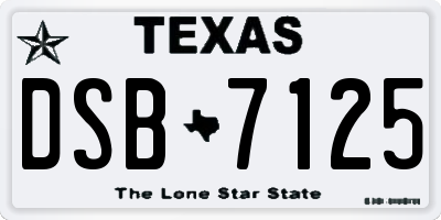 TX license plate DSB7125