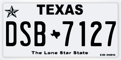 TX license plate DSB7127