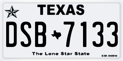 TX license plate DSB7133
