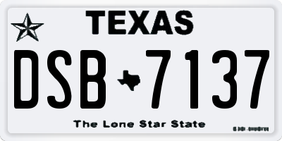 TX license plate DSB7137