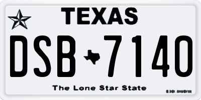 TX license plate DSB7140