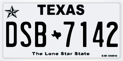 TX license plate DSB7142