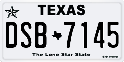 TX license plate DSB7145