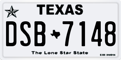 TX license plate DSB7148