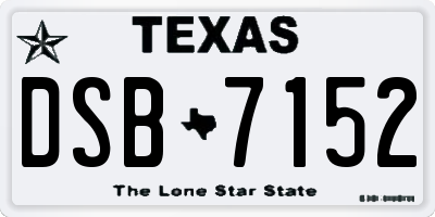 TX license plate DSB7152