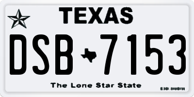 TX license plate DSB7153
