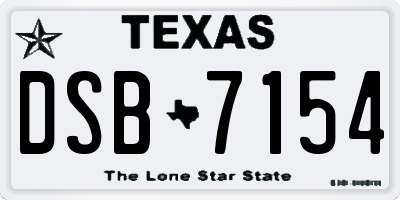 TX license plate DSB7154