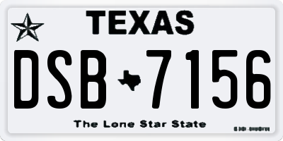 TX license plate DSB7156