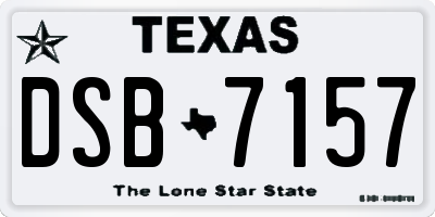 TX license plate DSB7157