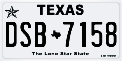 TX license plate DSB7158