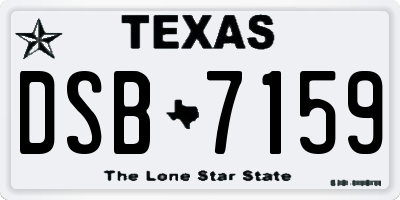 TX license plate DSB7159