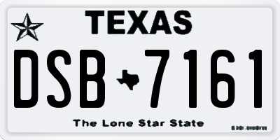 TX license plate DSB7161
